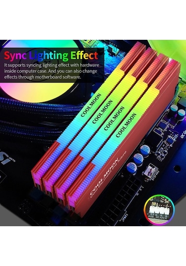 Novahub Coolmoon 5v Rgb Soğutucu, Alüminyum Isı Emici, Geniş Uyumluluk, 3pın Argb Aydınlatma