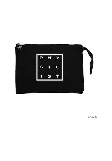 Zepplin Giyim Physicist Box Siyah Clutch Astarlı Cüzdan / El Çantası Siyah