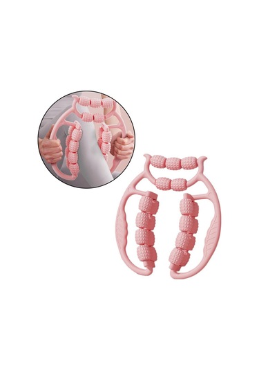 Suntek Bacak Masaj Aleti Silindiri 21 Tekerlek Kas Egzersiz Uyluk Pembe