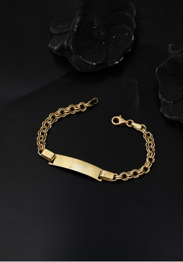 Bilezikci Halkalı 14 Ayar Altın Çocuk Bilekliği Sarı Altın