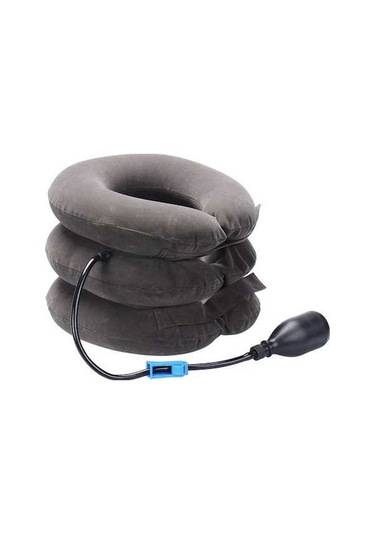 Didadodo Boyun Masajı Şişme Yaka, Baş Ağrısını Azaltır, Servikal Omurga Hafifliğini Sağlar Antrasit