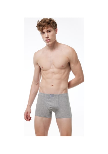 Malabadi Erkek Gri 5 Li Pamuk Elastan Boxer 5m074 Gri