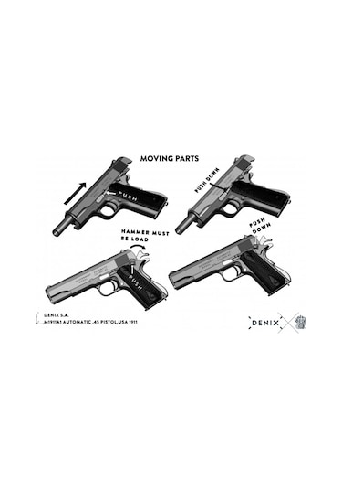Denix-automatıc .45 Pıstol M1911a1,usa 1911 Wwı & Iı -jdnx8312