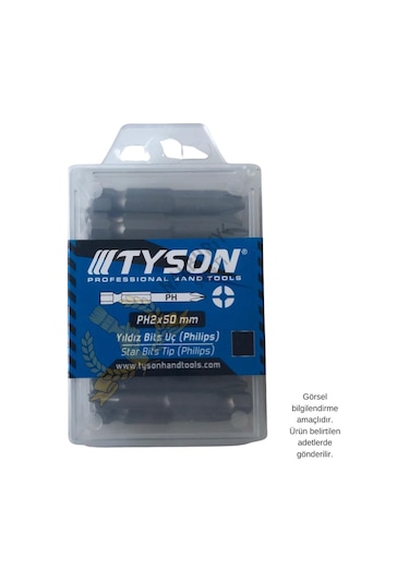 Kupa Tyson Vidalama Ucu Bits Uç - Ph2 Yıldız - 5 Cm. - 30 Adet