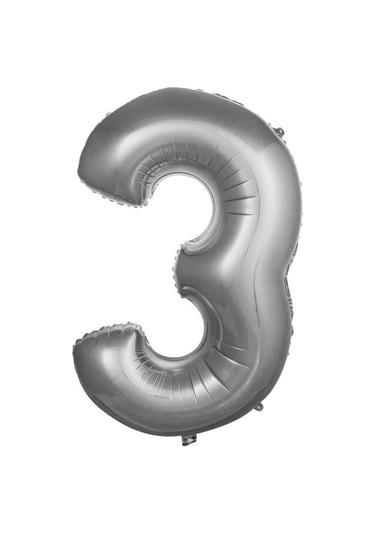 Folyo Balon Rakam Gümüş Renk 34 Inc 76 Cm Helyum Uyumlu 3