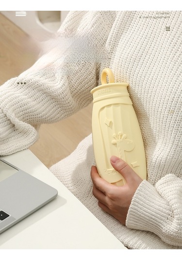 Yystore Sıcak Su Şişesi Kalınlaştırılmış Taşınabilir Patlamaya Dayanıklı Bej