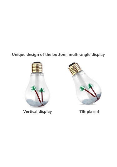 400 Ml Renkli Işık Taşınabilir Ampul Şekli Aromaterapi Hava Temizleme Nemlendirici Ev / Ofis / Araba İçin Gümüş
