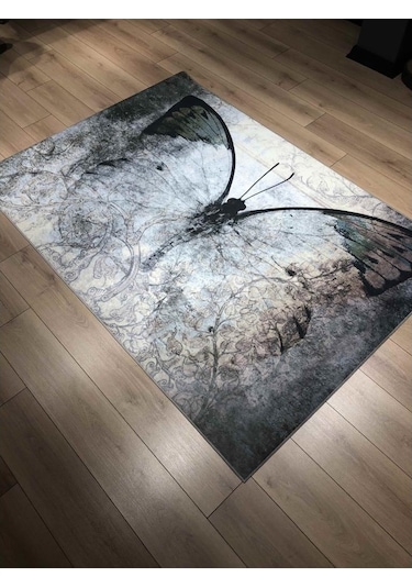 Doğuş 3Boyutluhalı 3D 739 Kelebek Kaymaz Halı 100X140 Cm