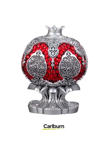 Özel Üretim Kutulu Antik Gümüş Canlılık Pozitiflik Dekoratif Ayet-el Kürsi Bereket Nar Boytu Biblo