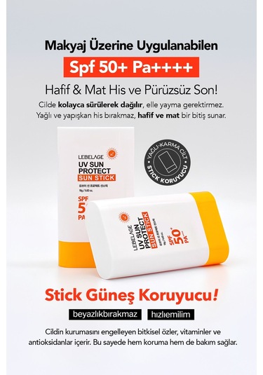 Lebelage Stick Formda Güneş Koruyucu Lebelage UV Sun Protect Sun Stick SPF 50+ PA ++++