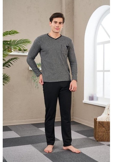 Pjs 23710 Erkek Jakarlı Pijama Takım 001