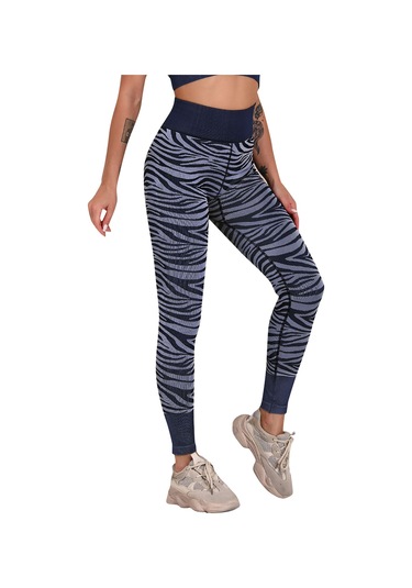 Ximistore9 Kadınlar İçin Yüksek Bel Dikdörtgen Desenli Yoga Tayt, Spor Ve Egzersiz İçin Dar Kesimli Uzun Pantolon Koyu Mavi