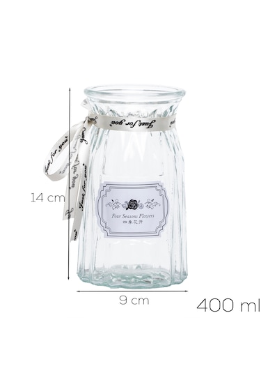 Porsima Dhz90220 Dekoratif Cam Vazo Şeffaf 14cm-400ml