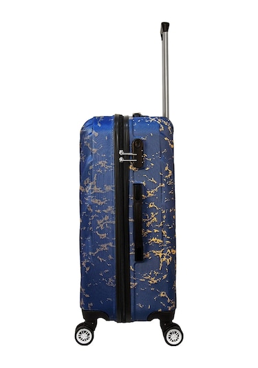 Wexta Wx-300 Baskılı Çivit Orta Boy Valiz Çivit Koyu Mavi