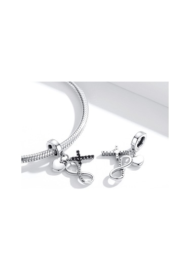 S925 Ayar Gümüş Sonsuzluk Sembolü Çapraz Kolye Dıy Bilezik Kolye Aksesuarları Çok Renkli