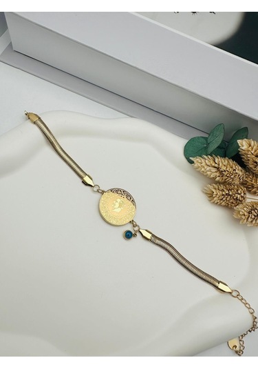 Çeyrekli Çelik Bileklik Gold Blk 366 Çok Renkli