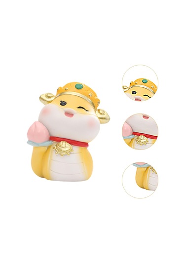 Suntek Çin Yeni Yılı Yılan Heykelciği Dekoratif Sarı