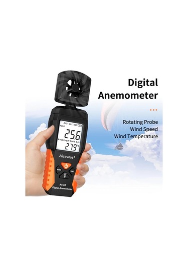 Xuweiwei Aıcevoos Dijital Anemometre H5 0.3 30m Sn Ruzgar Hizi Olcer Sicaklik Nem Olcum Pille Calisir Abs