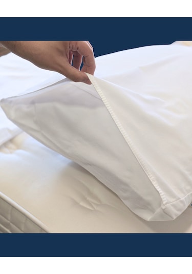 Safex Yastık Alezi Su Geçirmez Kumaş 50x70 +20cm İç Kapaklı Beyaz