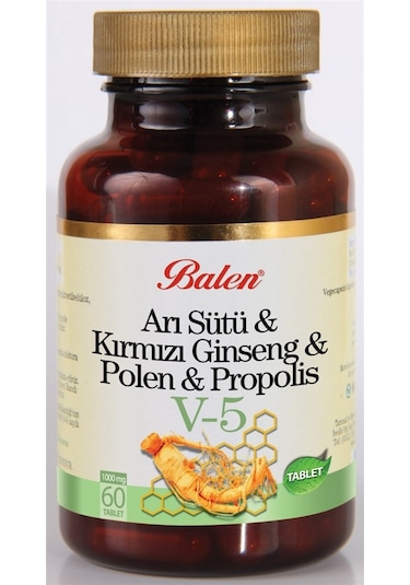 Balen Arı Sütü & Kırmızı Ginseng & Polen & Propolis V5 1000 MG 60 Tablet