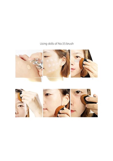 Moveevo Düz Üst Temel Fırçası Makyaj Fırçası Sıvı Krem Pudrayı Karıştırmak İçin Yüz Fırçası Koruyucu Kılıflı Kozmetik Fırçası