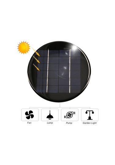 Aubyhe 6v 2w 330ma Çok Kristal Güneş Paneli, Ip65 Su Geçirmez, 19.5% Dönüşüm Verimi, 15cm Çaplı, Dıy Projeler, Eğitim, Outdoor Kullanıma Uygun