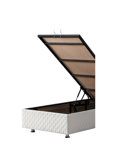 Setaymobilya Baza, Duke Krem Tek Kişilik Baza + Başlık+ Ortopedik Yatak