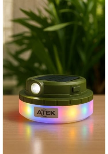 Güneş Enerjili Makara Led Kamp Lambası Çok Renkli