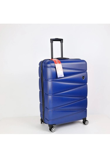 Yefa Dayanıklı Unisex 4 Tekerlekli Plastik Kabin Boy Valiz Siyah