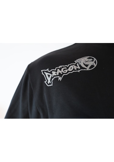 Dragondo Tx8525 Muaythai Tişört Renkli Baskılı Muay Thai Tişört Siyah