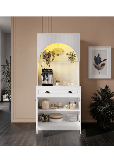 Guneystore Armoni Black Mini Kahve Köşesi Komple Mdf Beyaz