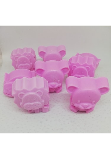 Sabun - Kokulu Süs Sabunu - Hayvan Modelleri - Pembe - 8 Adet-4cm Beyaz sabun