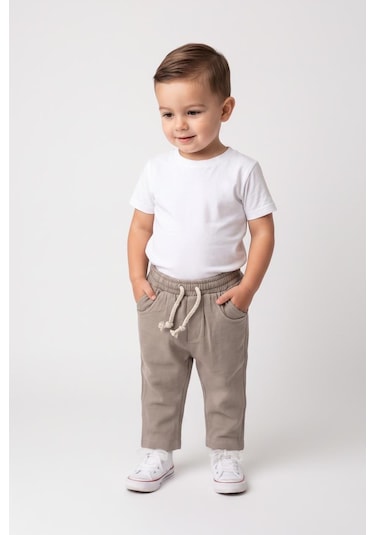MiaBaby Bebek Müslin Pantolon Bej