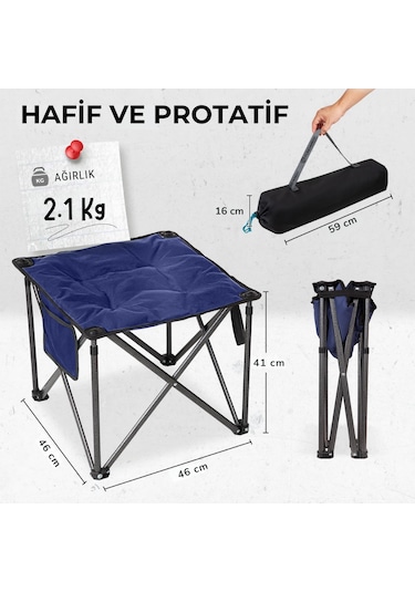 Fundango Cozy Stool Plus Ultra Konforlu Destekli Katlanır Tabure Blue Mavi