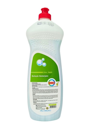 Wbrex Elma Kokulu Sıvı Bulaşık Deterjanı 5 x 650 ML