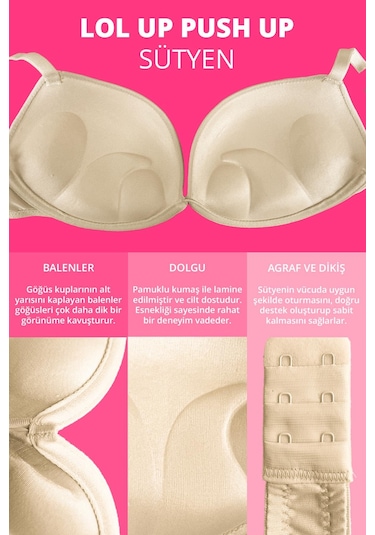 Lol Up Push Up Balenli Ten Sütyen Ten