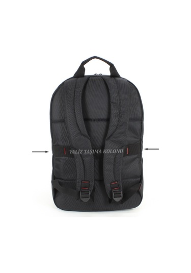 Case Club Siyah Sırt Çantası 17.3’’ Laptop Bölmeli Su Geçirmez Kumaş Siyah