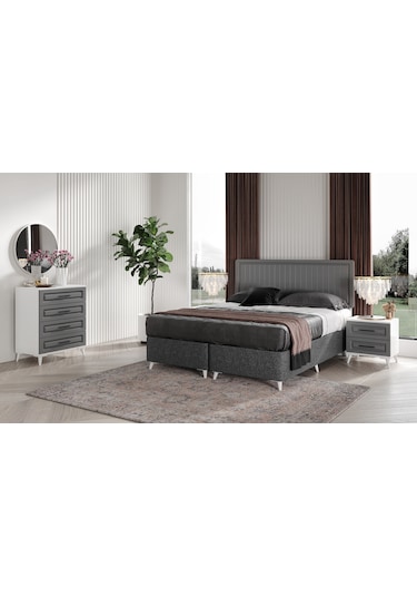 Sport 6 Kapaklı Komple Mdf Antrasit Yatak Odası