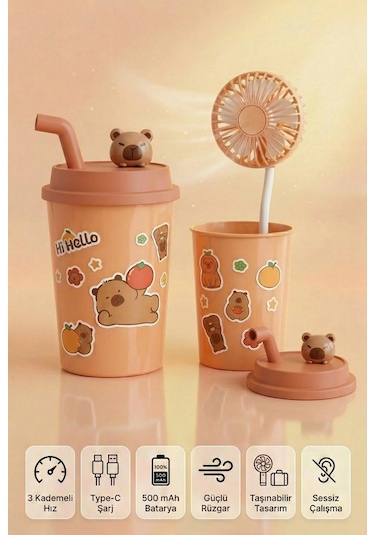 Bardak Model Mini Ayıcıklı Fan