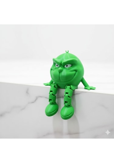 Fidget Grinch Figür - Oturan Grinch Sarkan Bacaklı 3d Baskı - 2 Adet