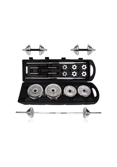 Ckspor 50 Kg Çantalı Krom Dambıl Bar Ve Plaka Seti Cks132