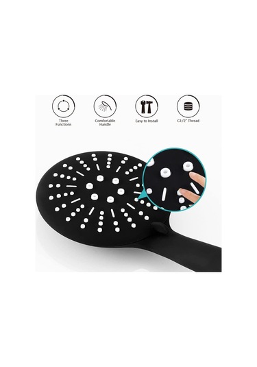 Qianfan 3 Fonksiyonlu Siyah Duş Başlığı/turbo Yüksek Basınçlı Siyah