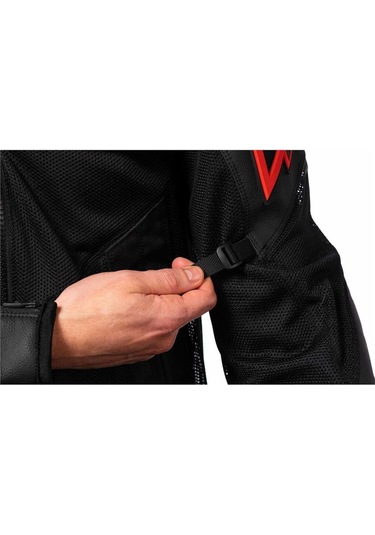 Icon Mesh Af Lthr Korumalı File Motosiklet Montu Siyah Oranj