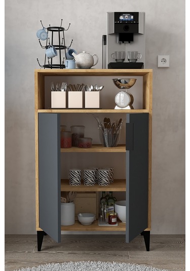 1204 Ada Çok Amaçlı Dolap , Kahve Köşesi , Kiler Dolabı , Mutfak Standı 2 Kapılı , Antrasit Safir Antrasit - Safir 1204 Ada Çok Amaçlı Dolap , Kahve Köşesi , Kiler Dolabı , Mutfak Standı 2 Kapılı , Antrasit Safir Antrasit - Safir