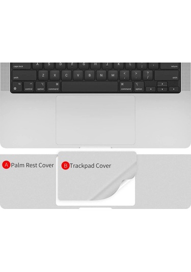 Codegen 14" Macbook Uyumlu Air M1 A2442 Silver Trackpad Koruyucu Sticker Etiket