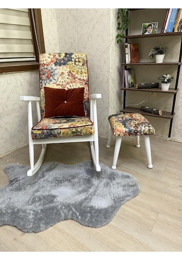 Asedia Trend Lake Çiçekli Sallanan Sandalye Koltuk