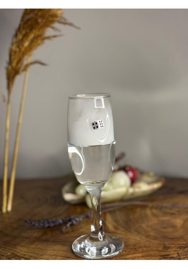 Şampanya Kadehi Zar Figürlü 2'li Şeffaf