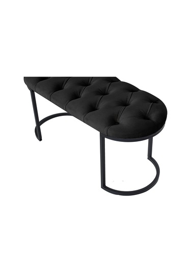 Elısse Antrasit Model- Oval Metal Ayak 100 Cm Bench&koltuk&puf-yatak Odası Önü&ucu Puff&oturak