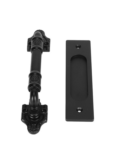 Sürgülü Ahır Kapısı Kolu Çift Taraflı Siyah Ahır Kapısı Çekme Kolu Garaj Kapısı İçin