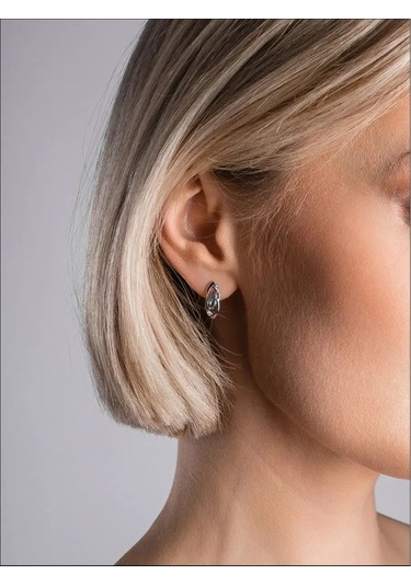 Lamponi 925 Ayar Gümüş, Topaz Ve Sütaş Taşlı Küpeler 153690825 Açık Mavi